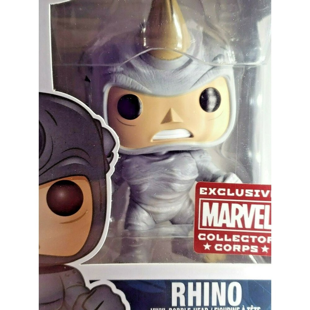 Funko 309 RHINO Marvel Exclusive Collector Corps Protector Bobble Head 2 Creases